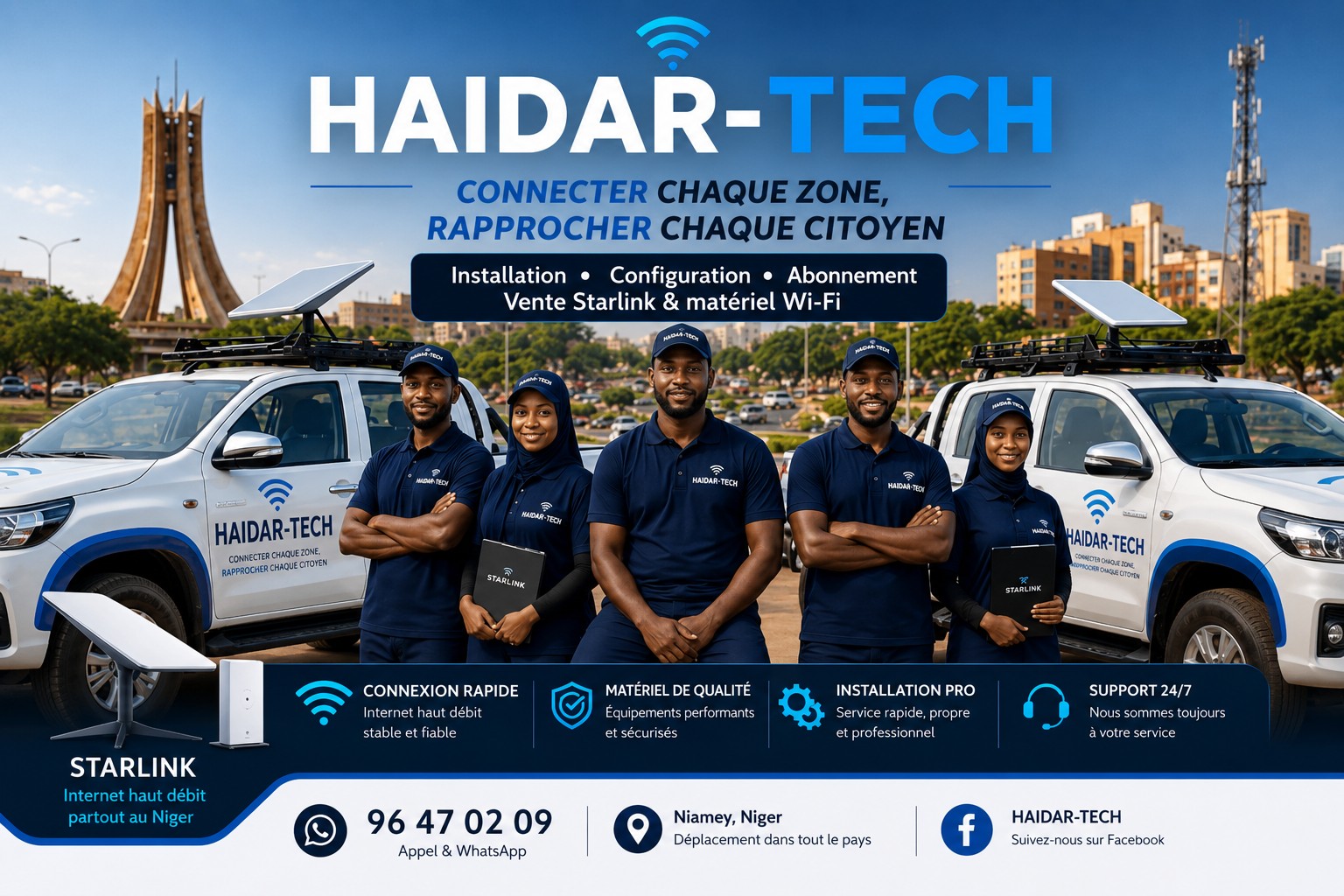HAIDAR-TECH équipe et Starlink